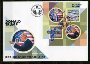 TOGO  2019  DONALD TRUMP  SHEET FIRST DAY COVER