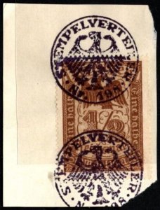 1896 Germany Prussia Revenue 1/2 Reichsmark General Stamp Duty w/Official Cancel