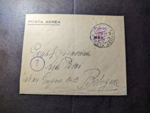 1947 British Middle Eastern Forces MEF Overprint Airmail Cover to Bologna Italy