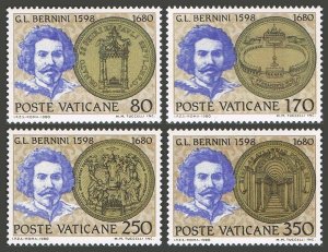 Vatican 673-676 blocks/4, MNH. Mi 771-774. Gian Lorenzo Bernini, Architect,1980.