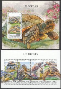 HM0951 2018 CENTRAL AFRICA TURTLES REPTILES MARINE LIFE FAUNA #7937-0BL1787 MNH