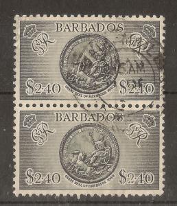 Barbados 1950 $2.40 SG282 Fine Used Pair Cat£84