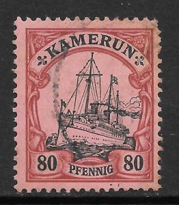 Cameroun Scott 15 Used - 1900 80pf Kaisers Yacht - SCV $10.00