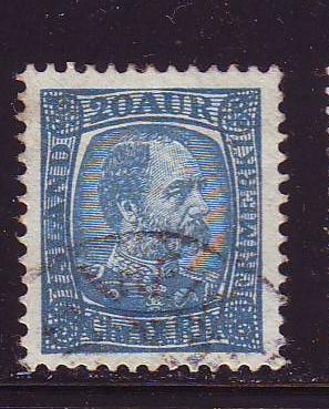 Iceland Sc40 1902 20 aur deep blue Christian IX stamp used