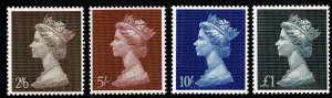 GB 1969 2/6-£1. Set of 4 values.