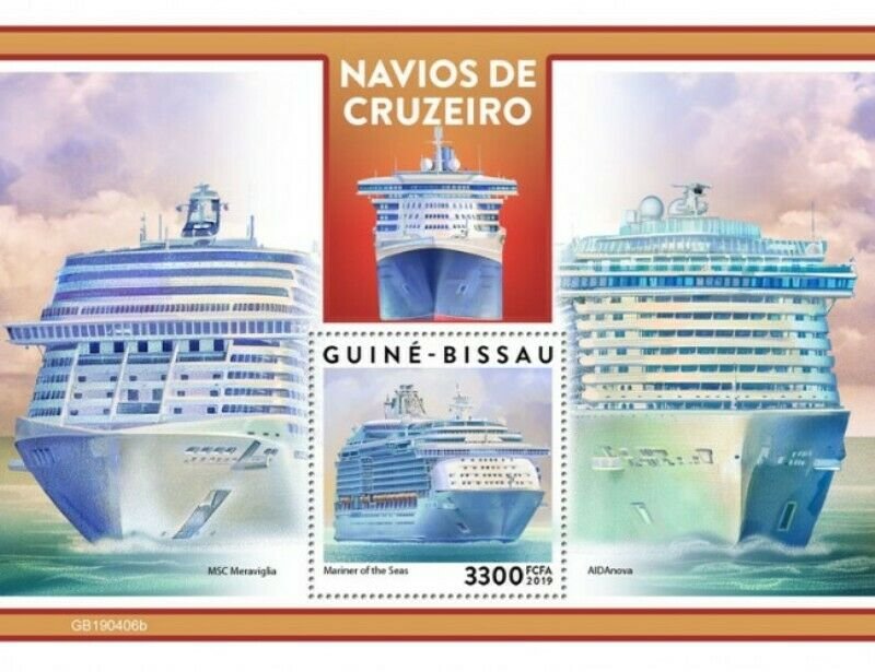 Guinea-Bissau - 2019 Cruise Ships on Stamps - Stamp Souvenir Sheet - GB190406b