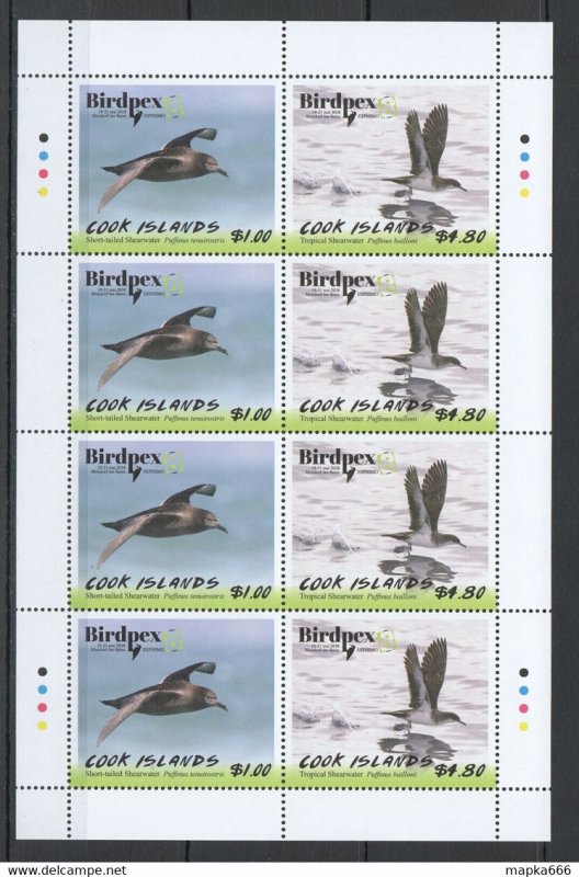 2018 Cook Islands Birds Birdpex 8 Shearwater !!! Full Sheet 4Set ** Ec211