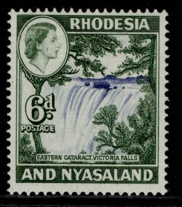 RHODESIA & NYASALAND QEII SG24, 6d ultramarine & deep myrtle-green, M MINT.