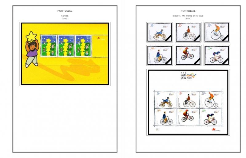 COLOR PRINTED PORTUGAL 2000-2010 STAMP ALBUM PAGES (214 illustrated pages)