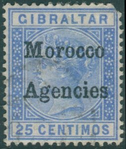 Morocco Agencies 1898 SG4 25c ultramarine QV short corner FU (amd)