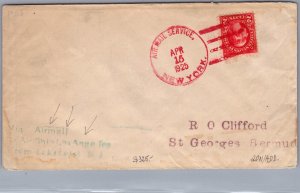 1925 NY USA USS Los Angeles Zeppelin Airmail Service cover To St Georges Bermuda