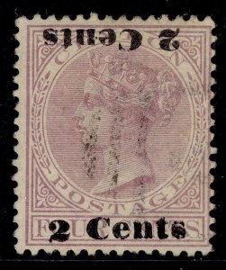 CEYLON QV SG210b, 2c on 4c rosy mauve, FU. Cat £150. DOUBLE SURCH (one INV)