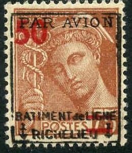 France 404 Richelieu (M+D) 1 1941 Richelieu ovpt on Sc. 404 VF NH