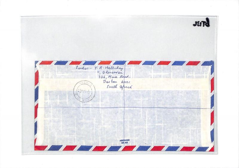 BT136 1981 South Africa Durban Commercial Air Mail Cover {samwells}PTS