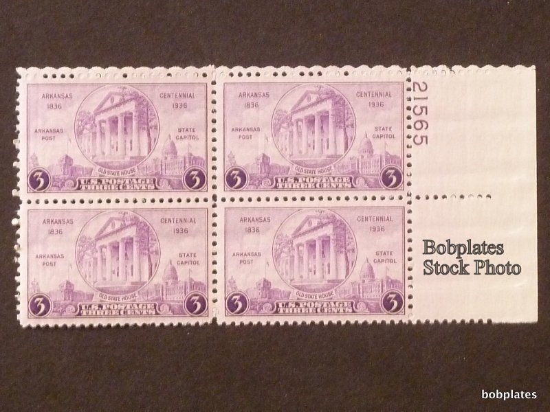 BOBPLATES #782 Arkansas Plate Block  F-VF MNH SCV=$2 ~ See Details for #s/Pos