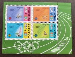 *FREE SHIP Bahamas Summer Olympic Games Munich 1972 Bicycle Run Sport (ms) MNH