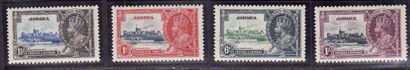 Jamaica-Sc#109-12-Unused NH KGV Silver Jubilee set-1935-Castles-