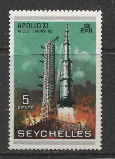 Seychelles - Scott 252 - Apollo XI Issue -1969 - MNH - Single 5c Stamp
