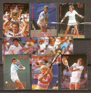 St. Vincent 1985 World Famous Tennis Players Sport 8v MNH ++ 3271