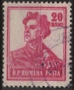 Romania 1027 (postally used) 20b miner, lilac rose (1955)