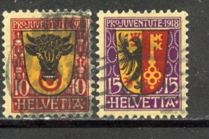 Switzerland # B10-11, Used. CV $ 54.50