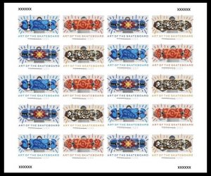 US Art of the Skateboard NDC/Imperf sheet of 20 Stamps MNH 2023