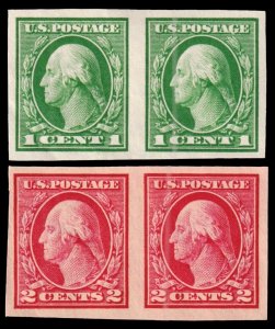 United States Scott 408-409 Horizontal Line Pairs (1912) Mint H/NH VF W