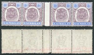 Negri Sembilan SG9 8c Gutter Strip (offset on reverse) Cat 128 Pounds