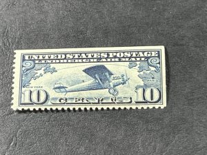 U.S.# C10-MINT/HINGED----SINGLE---DARK-BLUE---AIR-MAIL---1927(LOTF)