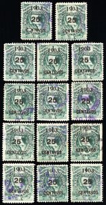 Guatemala Stamps # 124a Used Lot Of 14 All Inverted Scott Value $700.00