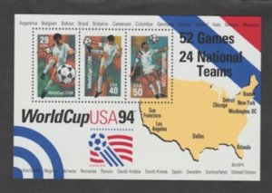 U.S. Scott Scott #2837 World Cup 1994 - Soccer Stamp - Mint NH Souvenir Sheet