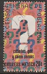 MEXICO 1024, 20¢ Census. SINGLE. Used. VF. (660)