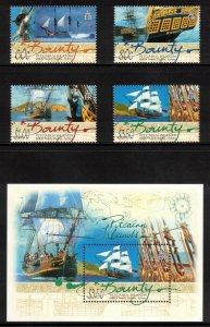 PITCAIRN ISLANDS 2004 HMS Bounty; Scott 600-03, 603a; MNH