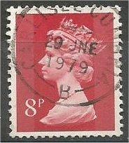 GREAT BRITAIN, Machins, 1974, used 8p, Scott MH64