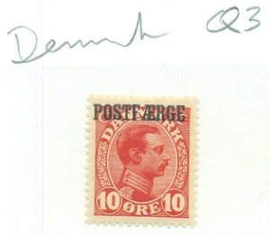 DENMARK #Q3, Mint Never Hinged, Scott $110.00