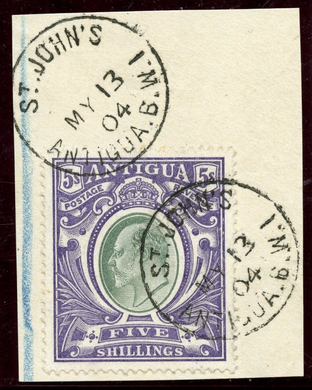  Antigua 1903 KEVII 5s grey-green & violet (O) very fine used. SG 40. Sc 30.