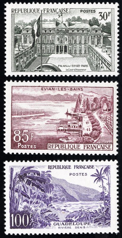 France Stamps # 907-9 MNH XF Scott Value $33.00