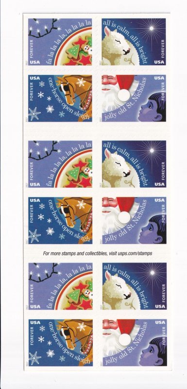 U.S.: Sc #5247-50, Christmas Carols Forever Stamps, Booklet of 20, MNH