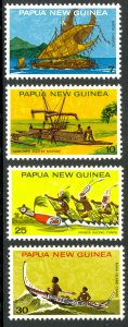 PAPUA NEW GUINEA 1975 Traditional Canoes Set  Sc 406-409 MNH