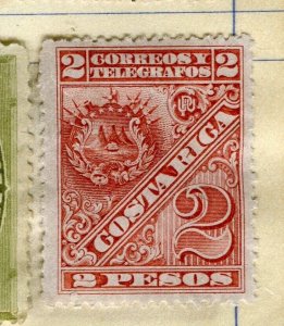 COSTA RICA; 1890s early classic TELEGRAFOS issue Mint 2P. value
