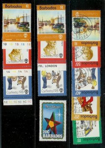 BARBADOS Large stamp accumulation Most MNH plate blocks gutter pairs Much value!