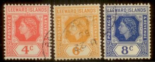 Leeward Islands 1954 SC# 137,139,140 Used L156