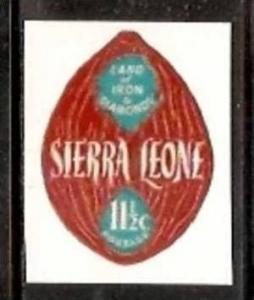 Sierra Leone 11½c Odd Shaped Palm Kernel Fruit Tree Die Cut Self Adhesive MN...