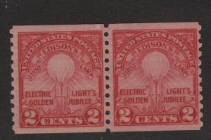 656 VF+ OG never hinged pair nice color cv $ 45 ! see pic !