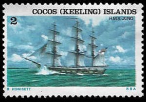 Cocos Islands #21 MNH; 2c Juno ship (1976)