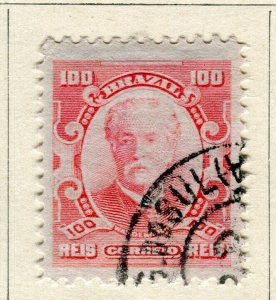 BRAZIL; 1906 early Personalities issue fine used 100r. value