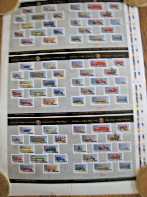 FULL PRINTER'S SHEET OF 1996 CANADA HISTORIC CARS - SCOTT #1605 - MNH