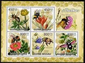 Guinea - Bissau 2009 Bees & Flowers perf sheetlet con...