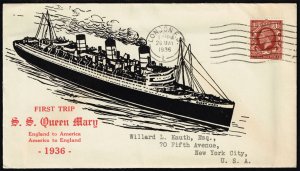 Great Britain S.S. Queen Mary First Trip Event Cover