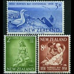 NEW ZEALAND 1958 - Scott# 323-5 Hawkes Bay Set of 3 NH